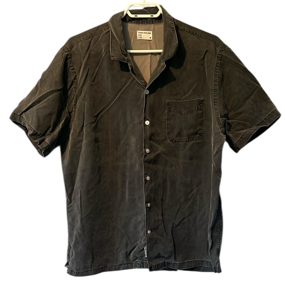 Frank & Oak Black Casual Button Down Shirt
